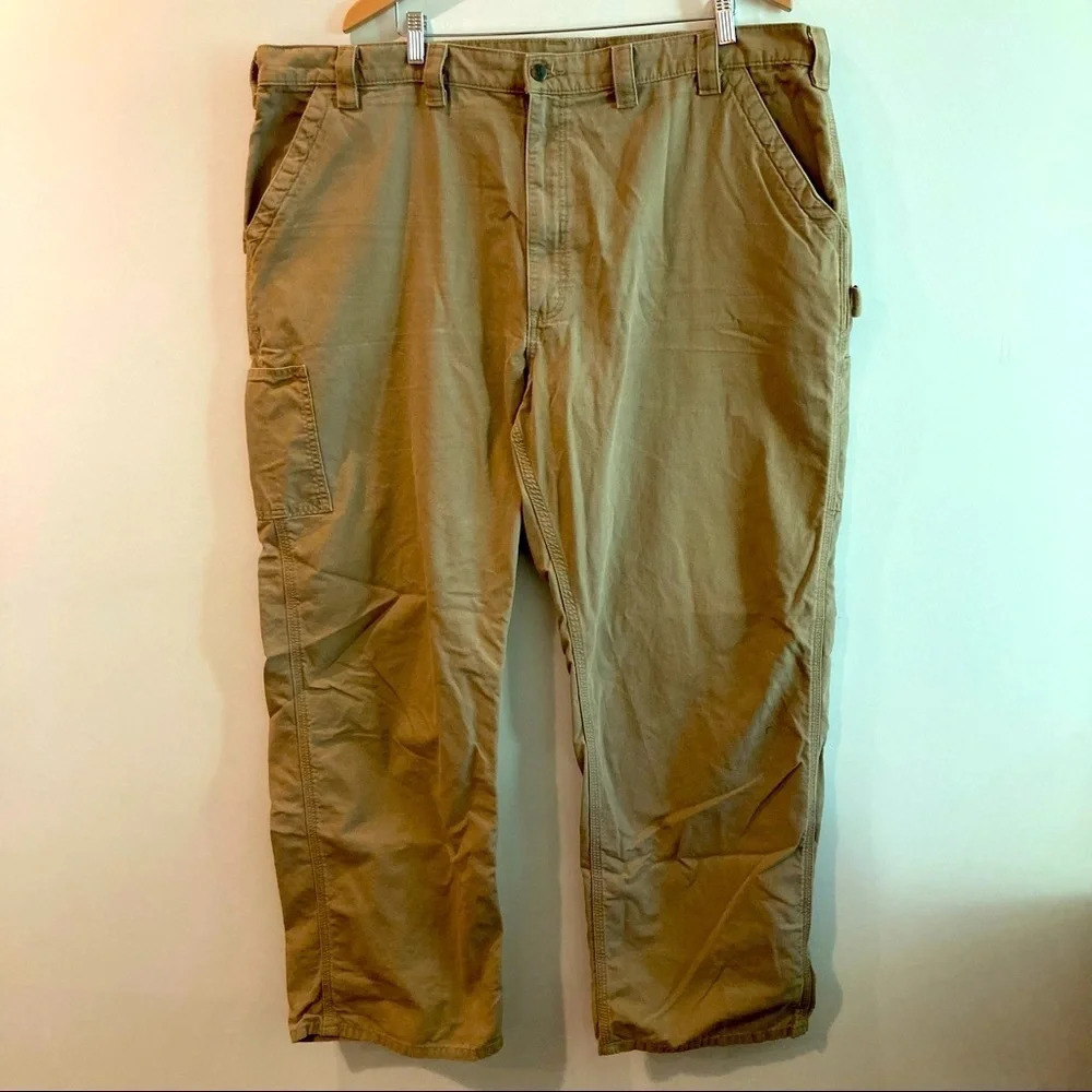 CARHARTT Sz 46 x 32 Tan Loose Original Fit Cargo Work Pants